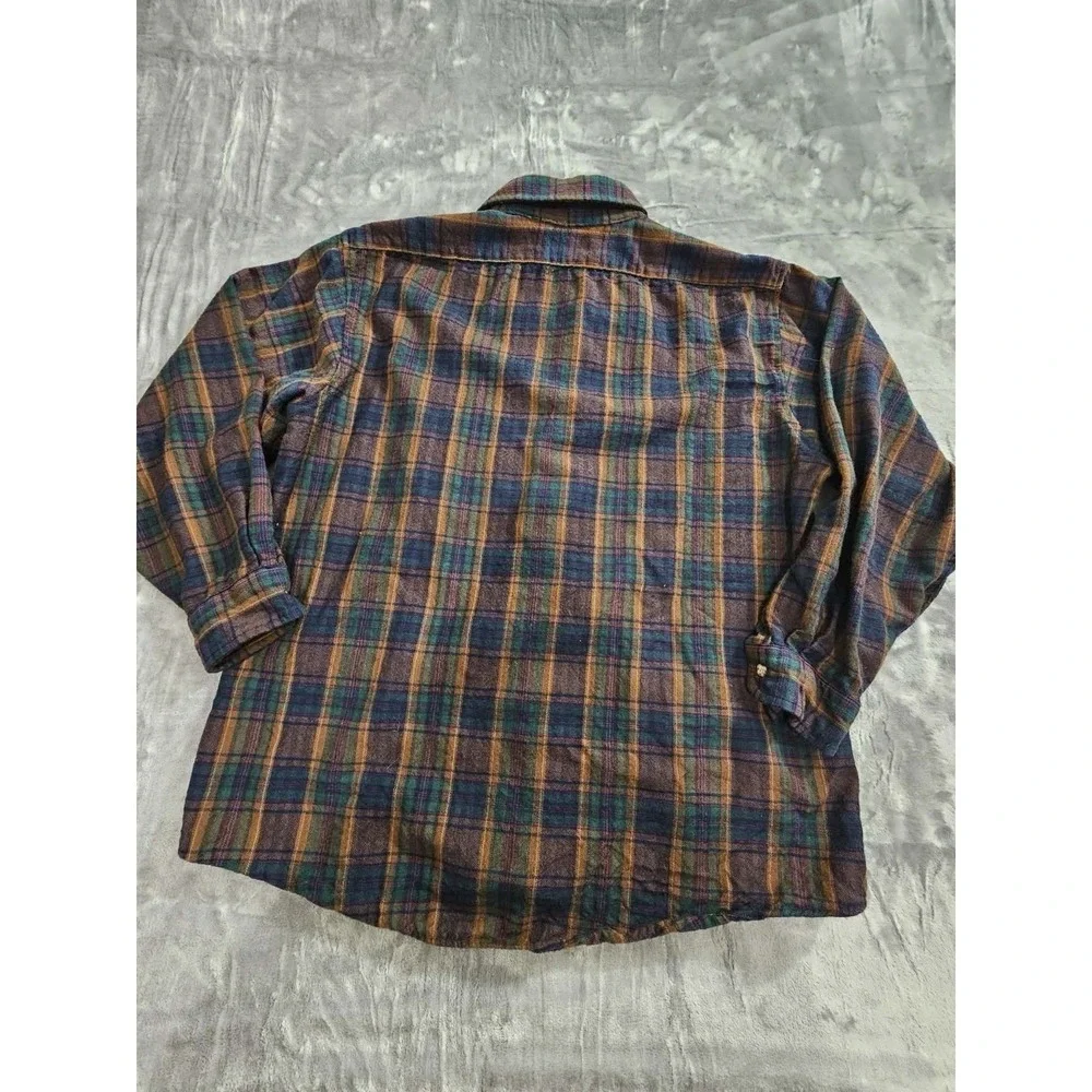 Vintage Pendleton Long Sleeve Flannel Shirt 100% Virgin Wool Size XL